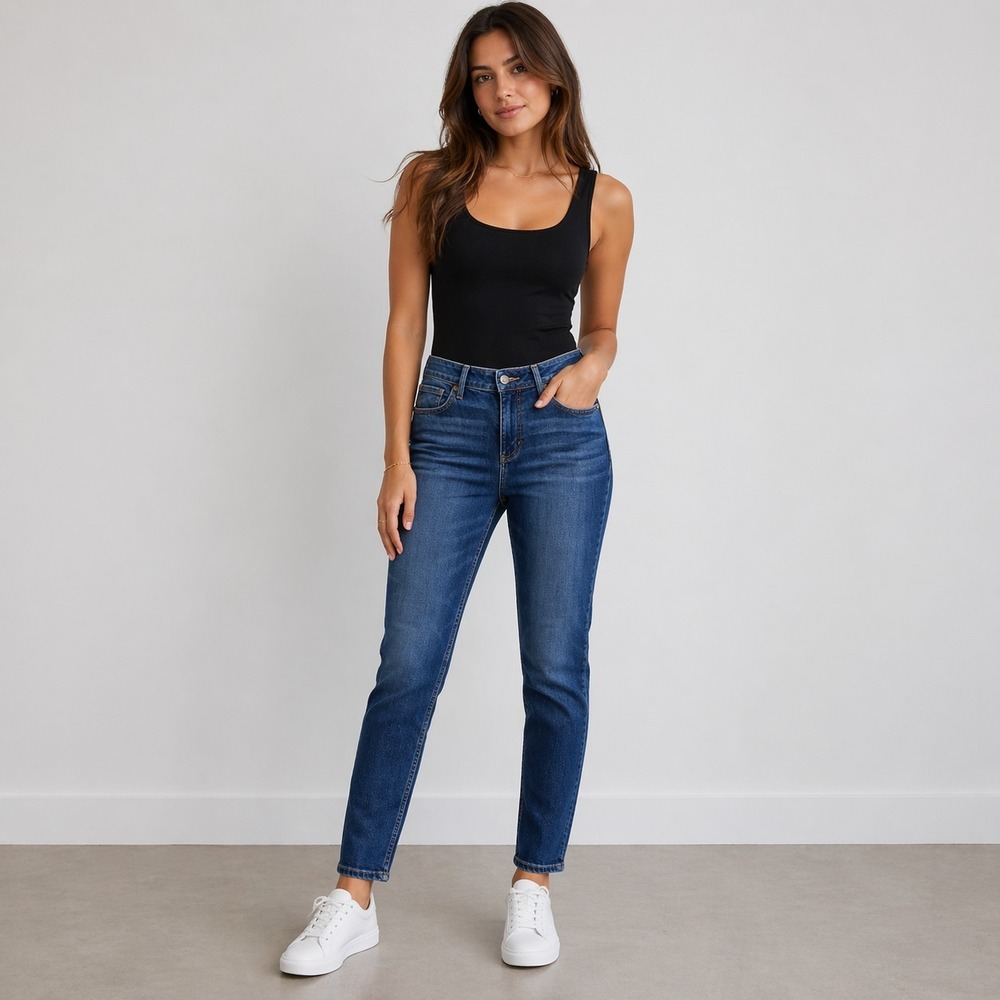 Maurices Skinny Jeans Blue Wash Whiskered Stretch Mid Rise Women 12